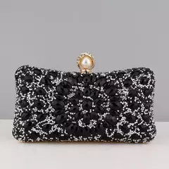Sacos de noite completos dos diamantes, flor acrílica, embreagem dos strass, pérola do metal, baile luxuoso, bolsas do jantar do casamento - comprar online
