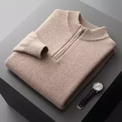 Suéter de malha de caxemira masculino, casaco de alta qualidade, gola meia altura, pulôver grosso, quente, tamanho grande, 100% lã, brincalhão, jovem, inverno, novo - comprar online