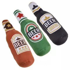 Brinquedos de pelúcia para cães, garrafa de cerveja em forma de cães pequenos e grandes, resistente à mordida, dentes limpos, brinquedo para mastigar, animais de estimação, brinquedos interativos estridentes na internet