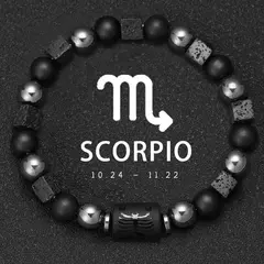 Imagem do 12 pulseiras do zodíaco pedra natural câncer virgem leo libra pulseira casais amizade presentes pulseiras jóias pulsera hombre