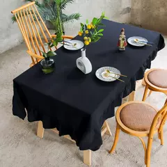 Toalha de mesa de algodão, Toalha de mesa branca lavável para festa de casamento Decoração de banquete de jantar