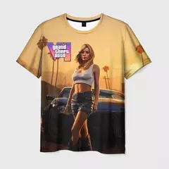 Camisola de manga curta com estampa Grand Theft Auto VI masculina e feminina, estilo casual, moda verão, Gta 6 quente, 3D, novo, 2022 - comprar online