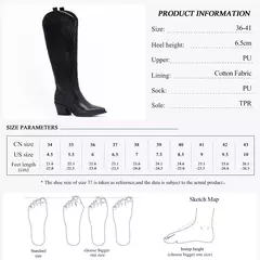 Gmqm nova moda feminina bordado ocidental sapatos de cowboy na altura do joelho botas de salto alto plutônio chunky plataforma botas apontadas dedo do pé estilo punk - loja online
