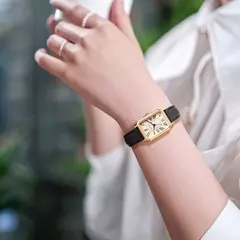 Relógios casuais com mostrador digital para mulheres, pulseira de couro quadrada relógio elegante relógio de pulso de quartzo presente retrô - loja online
