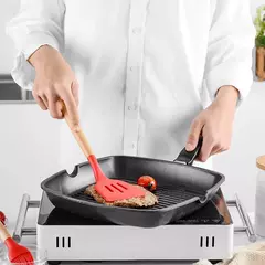 Produto comestível antiaderente silicone utensílios de cozinha turner espátula colher de madeira lidar com prático ferramenta de cozinha utensílios de cozinha - Wolf Magazine