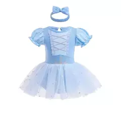 Imagem do Baby Romper TUTU Vestido Com Headband Infantil Baby Princess Girl Roupas Tamanho 3-18M Cute Design Baby Dress Party Trajes