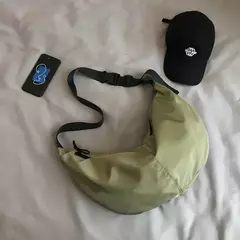 Sacos crossbody masculino cor sólida grande capacidade hobos unisex harajuku estilo japonês náilon impermeável viagem bolsa de ombro com zíper - Wolf Magazine