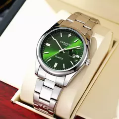 CHRONOS-Relógio de pulso masculino quartzo em aço inoxidável, impermeável, data luminosa, luxo, relógio masculino, Top Brand - comprar online