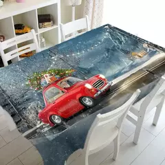 Feliz natal à prova dwaterproof água poliéster impresso retangular toalha de mesa festa decoração mesa de café toalha de mesa de férias decoração - loja online