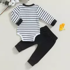 RUEWEY-Bodysuit e calças listradas do bebê recém-nascido, roupas infantis, itens de bebê, roupas, primavera, outono - loja online