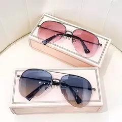 Óculos de sol gradiente anti-reflexo para homens, óculos de sol piloto grande, design UV400, sem caixa, moda - loja online
