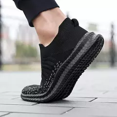 Tênis antiderrapante leve e respirável masculino, sapato vulcanizado, sapato casual para caminhada masculina, deslizar sobre sapatilhas, ao ar livre, 2023 - loja online