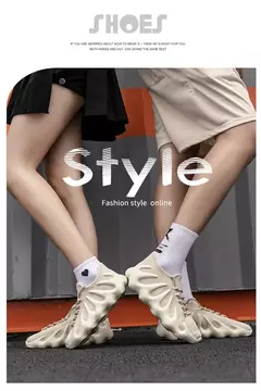 Sapato de meias respiráveis de sola grossa masculino, tênis de corte baixo, calçados esportivos casuais masculinos, corrida ao ar livre, moda casal, antiderrapante, novo