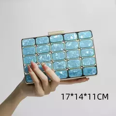 Imagem do Bolsa de ombro acrílica com corrente transversal para mulheres, embreagem noturna, carteira de casamento alta qualidade, design de luxo, moda