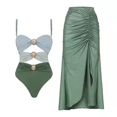 Hollowen-maiô de uma peça das mulheres com cobertura, swimwear sexy, fora do ombro trajes de banho, patchwork bathsuit, cinto bodysuit, Beachwear na internet
