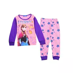 Conjunto pijama de algodão infantil, pijamas femininas, Frozen Anna Cartoon, roupas de bebê, primavera, outono, novo - Wolf Magazine