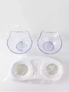Tigela dupla antiderrapante para gatos, tigela para cães com suporte para alimentação de animais de estimação, tigela de água para gatos, comida para animais de estimação, alimentador de cães, suprimentos de produtos - comprar online
