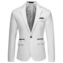 Imagem do Jaqueta de negócios casual slim fit masculina, blazer vestido, terno de casamento, coquetel, nova moda