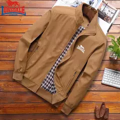 Imagem do LONSDALE-Jaqueta Bomb bordada slim fit masculina, Gola de Beisebol, Alta Qualidade, Moda Casual, Primavera e Outono, M-6XL