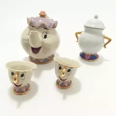 Imagem do Disney-Bule bonito dos desenhos animados, Beleza e The Beast Coffee Pots Caneca, Mrs Potts, Chip Cup, Tea Pots, One Tea Sets, MINISO, Novo