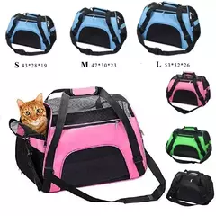 Sacos de gato portátil saco de transporte do cão malha respirável sacos de transporte para cães pequenos dobrável gatos bolsa de viagem saco de transporte para animais de estimação - comprar online