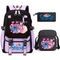 Lilo e Stitch Mochilas para Mulheres, Mala de Viagem Feminina, Mochila para Adolescentes, Meninas Bookbag, Melhor Presente, Mochila, 3Pcs - comprar online