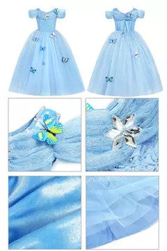 Crianças cosplay traje menina verão pageant lantejoulas fantasia crianças cinderela carnaval roupas princesa vestido de aniversário 3-10 ano - comprar online
