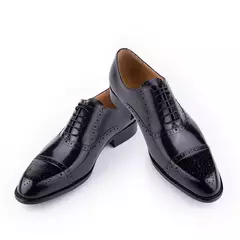Sapato de couro genuíno masculino, Brogue clássico, Ternos de negócios, Artesanal, Formal, Escritório, Festa de Casamento, Vestido Homem, Fósforos, Novo Estilo - comprar online