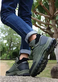 Botas de neve de couro quente masculinas, tênis de caminhada ao ar livre, sapat