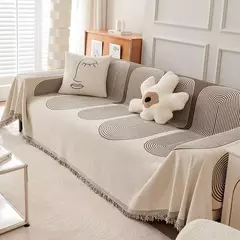 Sofá nórdico Cobertores, Camping ao ar livre, Piquenique Grande Sofá Capa, Lazer Relax Toalha de Praia, Tapete de Viagem Branco, Borlas de linho - comprar online