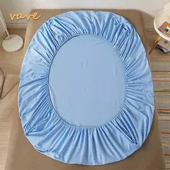 Imagem do 100% algodão cabido folha com faixas elásticas antiderrapante ajustável colchão cobre para único cama king queen duplo, 140/160/200cm