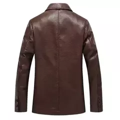 Jaqueta de couro PU masculina, corta-vento de forro grosso quente, presente do pai, tamanho grande, M para 4XL - loja online