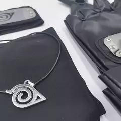 Imagem do 6 pçs/set anime naruto kakashi cosplay acessórios luvas kunai bandana máscara colar ninja uchiha trajes adereços crianças coisas