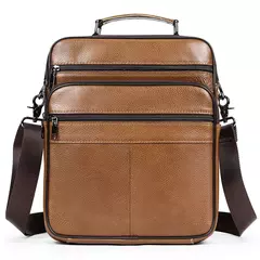 Imagem do Westal Mensageiro de Couro Genuíno Bag, Laptop sacos para documentos, saco de negócios, Bolsas de ombro masculinas, 13 ", 6173