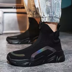 Tênis de meia alta para homens e mulheres, calçados esportivos hip-hop da moda, malha respirável, corrida, tamanho grande, caminhada, calçados masculinos - comprar online