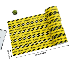 Fita de advertência amarela para canteiro de obras, isolamento manter fora, sinal de aviso, veículo de engenharia, itens do partido, obrigado, 4,8 cm × 25m na internet