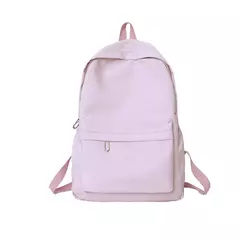 Mochila escolar roxa de grande capacidade para mulheres, mochila com zíper suave, cor sólida, adolescentes, mochila casual, suprimento estudantil na internet