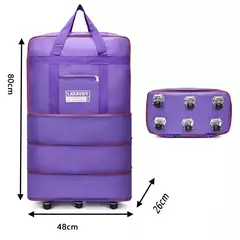 Saco De Viagem Dobrável Roxo, Compartimento De Bagagem, Caixa De Armazenamento De Roda Giratória, Grande Capacidade, Telescópico Saco De Bagagem, Saco De Viagem - comprar online