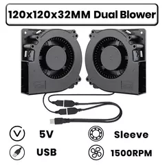 GDSTIME Ventiladores USB duplos 40mm 50mm 60mm 80mm 92mm 120mm 140mm DC 5V alimentados com cabo USB 2 em 1 para resfriamento de DVR de receptor AV - comprar online