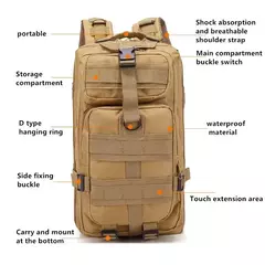 Classic Tactical Camouflage Nylon Backpack, Travel Sports Bag, Escalada ao ar livre, caça, pesca, caminhadas, 3P Pack - loja online