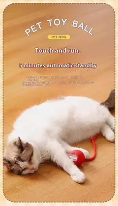 Gato bola interativa brinquedos bola de rolamento automático falso cauda recarregável inteligente animal de estimação brinquedo elétrico cão gato treinamento imitar mouse