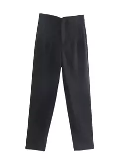 TRAF-Calças lápis cintura alta com costura para mulheres, calças no tornozelo, moda escritório, streetwear outono, 2023 - comprar online