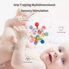 Desenvolvimento De Silicone Chocalho Teether Brinquedos, Montessori, Puxar Cordas Jogos, 1 Ano Brinquedos De Dentição Para Bebês, 6 12 Meses na internet