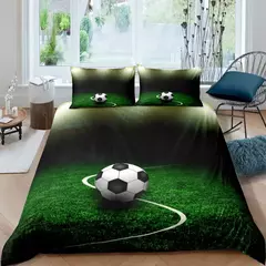Single-Sided Green Football Field Impresso Consolador, conjuntos de cama, colchas confortáveis, edredão, cama king size, presente, 3pcs