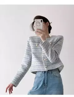 ITOOLIN-Cardigã elegante de Tweed feminino, casaco curto com bolso, jaqueta de peito único, outwear solto, outono, inverno, 2023 - Wolf Magazine