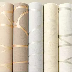 European Non-Woven 3D Curve Stripe Adesivos de parede, Decoração à prova de umidade, Papel de parede grosso, 53cm - loja online