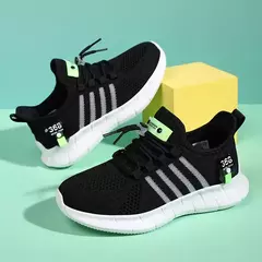 Moda calçados esportivos para crianças, tênis de malha respirável para meninos e meninas, sapatos leves ao ar livre - loja online