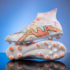 Sapatos de futebol unissex com grampos para meninos, tamanho grande, botas de futebol ultraleves, tênis antiderrapantes, AG e TF, botas de tornozelo, 2021