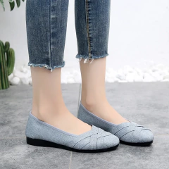 Sapatos rasos de slip-on respiráveis para mulheres, mocassins e sapatilhas casuais cinza confortáveis, plus size, elegante e casual, A93 na internet