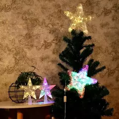 Lâmpada LED para árvore de natal, enfeites de estrelas, decorações para casa, árvores de natal, ano novo 2024 - Wolf Magazine